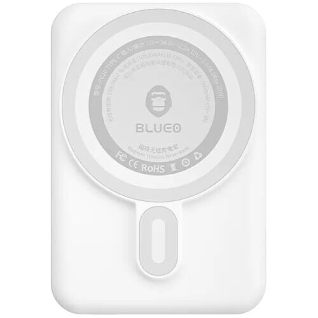 Зовнішній акумулятор Blueo Wireless Powebank 10000 mAh White (P010WHT)