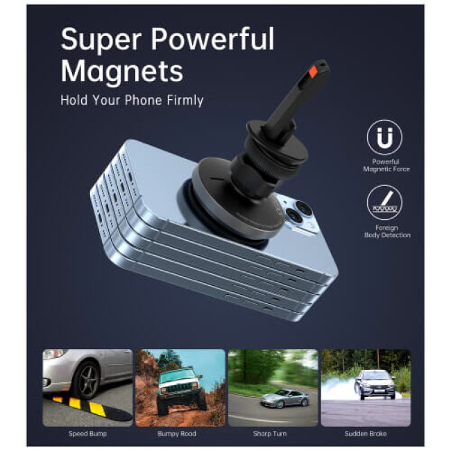 Автомобільний зарядний пристрій Choetech 15W Magnetic Сar Сharger (Alluminium) Green (T204-F)