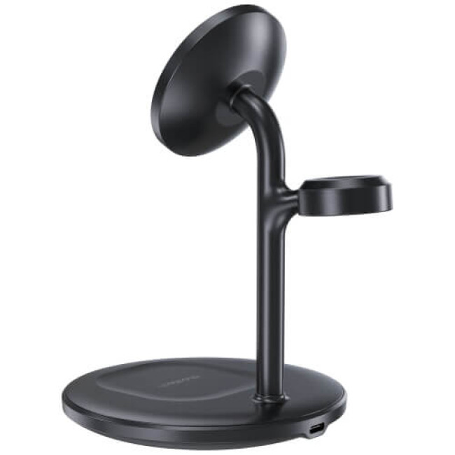 Бездротовий зарядний пристрій Choetech Magnetic 3 in 1 Magnetic Wireless Charging Stand Black (T585-F-BK)
