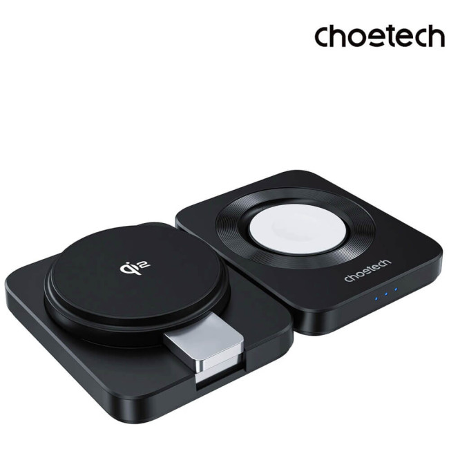 Бездротовий зарядний пристрій Choetech Qi2 3-in-1 Foldable Magsafe Wireless Charger (T636-F)