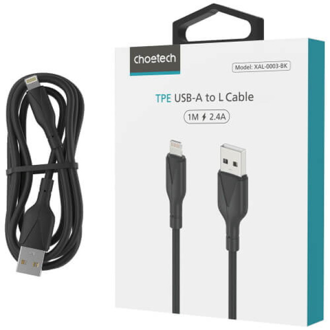 Кабель Choetech USB to Lightning Cable 1m Black (XAL-003-BK)