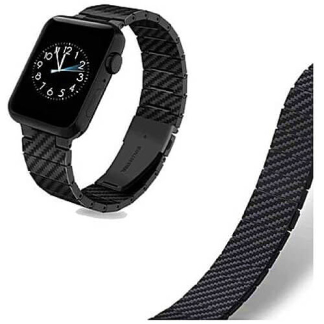 Ремінець Coteetci W76 Carbon Fiber Pattern Strap For Apple Watch 42/44/45/49mm Black (22008-BK)