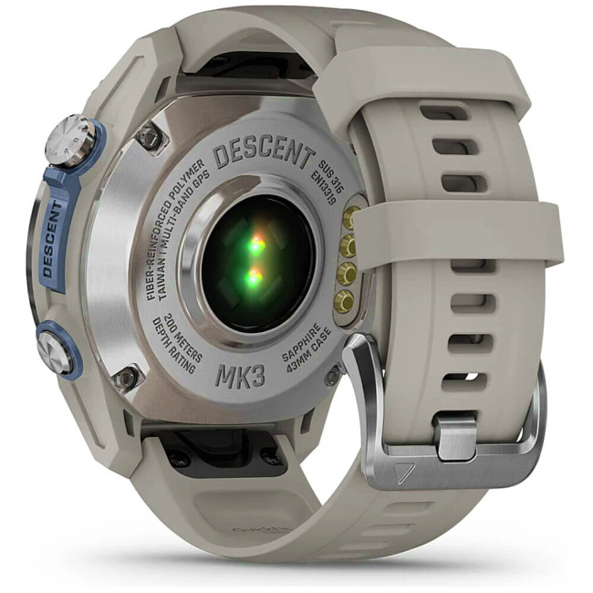 Смарт-годинник Garmin Descent Mk3 43mm Stainless Steel with Fog Gray Silicone Band (010-02753-04/03) ГАРАНТІЯ 3 міс.