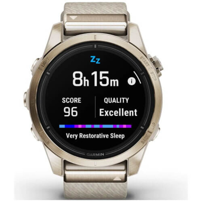 Смарт-годинник Garmin Epix Pro Gen 2 Sapphire 42mm Soft Gold with Cream H. Nylon Band (010-02802-20) ГАРАНТІЯ 3 міс.