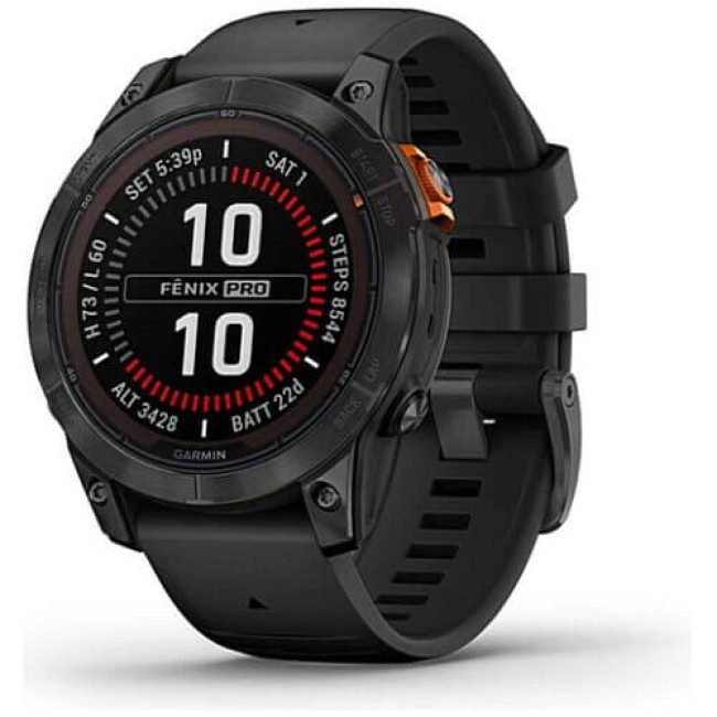 Смарт-годинник Garmin Fenix 7 Pro Solar Slate Gray w. Black Band (010-02777-00/01) ГАРАНТІЯ 3 міс.