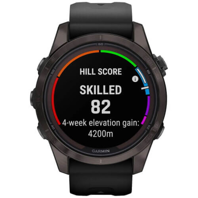 Смарт-годинник Garmin Fenix 7S Pro Sapphire Solar Carbon G. DLC Tit. with Black Band (010-02776-10/11) ГАРАНТІЯ 3 міс.