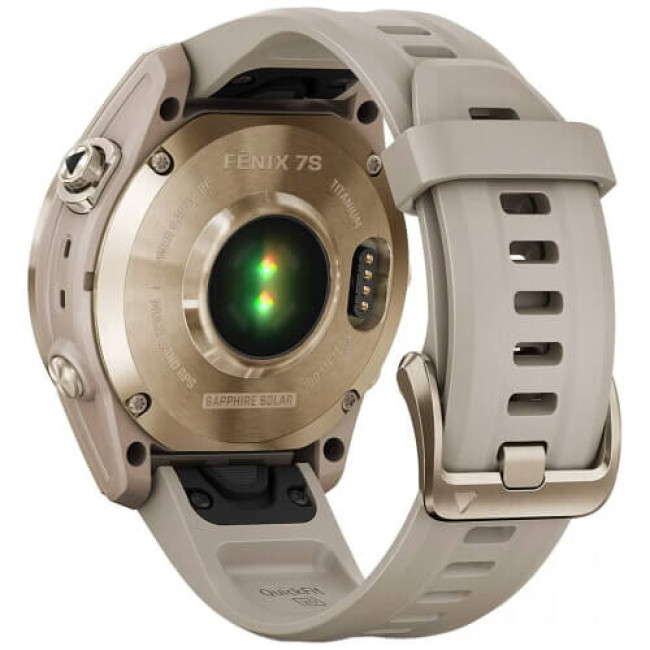 Смарт-годинник Garmin Fenix 7S Sapphire Solar C. Gold Titanium with Light Sand Band (010-02539-20/21) ГАРАНТІЯ 3 міс.