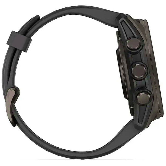 Смарт-годинник Garmin Fenix 8 43mm AMOLED Sapphire Carbon Gray DLC Tit. w. Black/Pebble Gray S. Band (010-02903-20/21) ГАРАНТІЯ 3 міс.