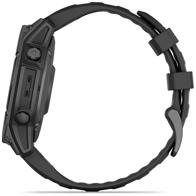 Смарт-годинник Garmin Fenix E 47mm AMOLED Slate Gray Steel with Black Silicone Band (010-03025-03/01) ГАРАНТІЯ 3 міс.