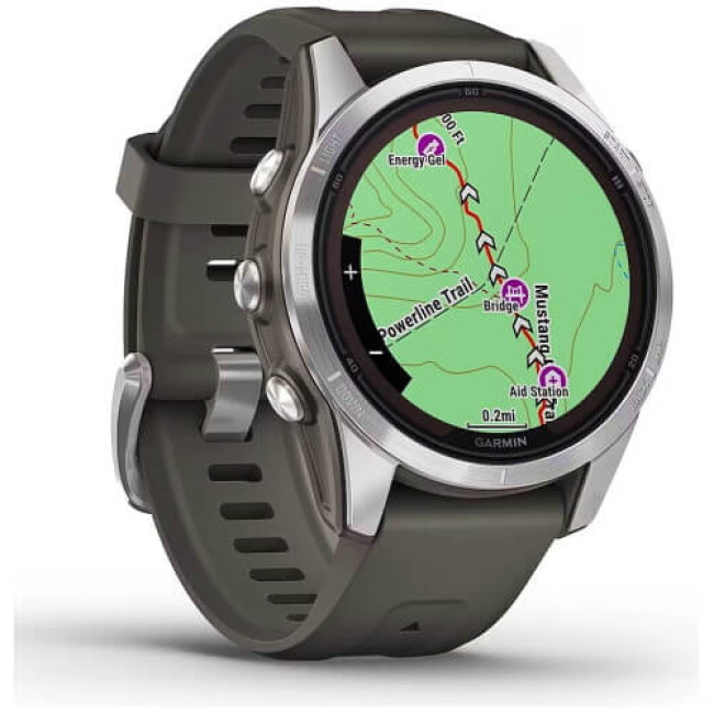 Смарт-годинник Garmin Fenix7S Pro Solar Silver with Graphite Band (010-02776-00/01) ГАРАНТІЯ 3 міс.
