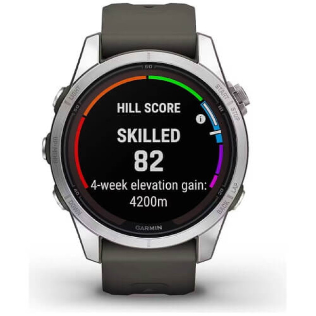 Смарт-годинник Garmin Fenix7S Pro Solar Silver with Graphite Band (010-02776-00/01) ГАРАНТІЯ 3 міс.