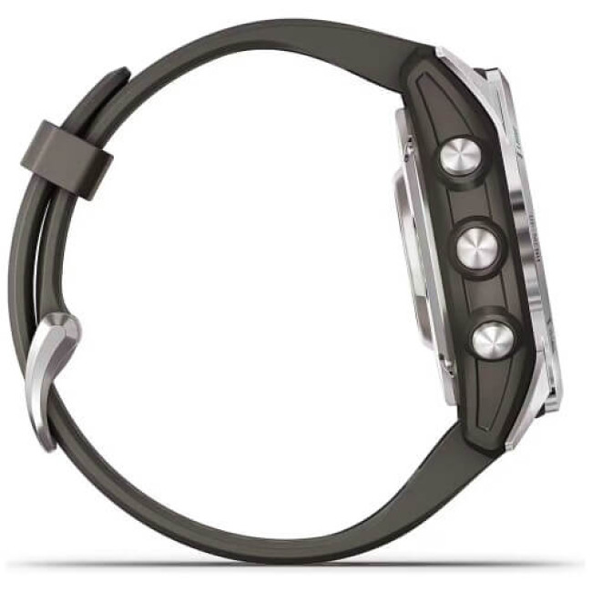 Смарт-годинник Garmin Fenix7S Pro Solar Silver with Graphite Band (010-02776-00/01) ГАРАНТІЯ 3 міс.