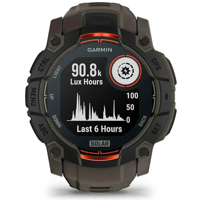 Смарт-годинник Garmin Instinct 3 50мм Solar Black with Charcoal Band (010-02935-00) ГАРАНТІЯ 3 міс.
