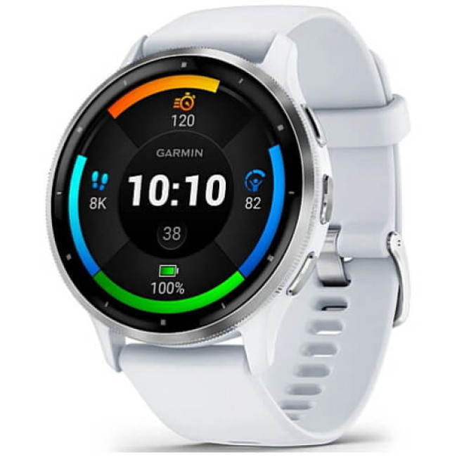 Смарт-годинник Garmin Venu 3 Silver Stainless Steel Bezel with Whitestone Case and Silicone Band (010-02784-00) ГАРАНТІЯ 3 міс.