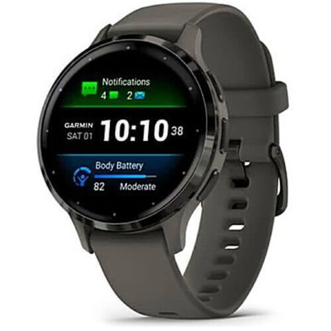Смарт-годинник Garmin Venu 3S Slate Stainless Steel Bezel with Pebble Grey Case and Silicone Band (010-02785-00) ГАРАНТІЯ 3 міс.