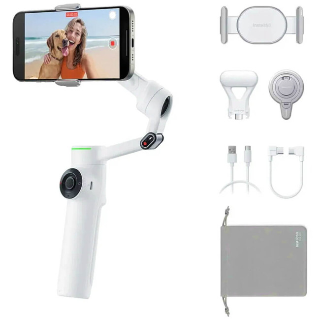 Монопод-стабілізатор Insta360 Flow 2 Pro Creator Bundle White (CINSABQ/B)