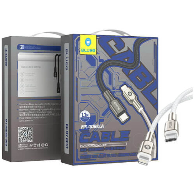 Кабель Blueo Braided Zinc Alloy USB-C to Lightning Cable White (BC5933W)