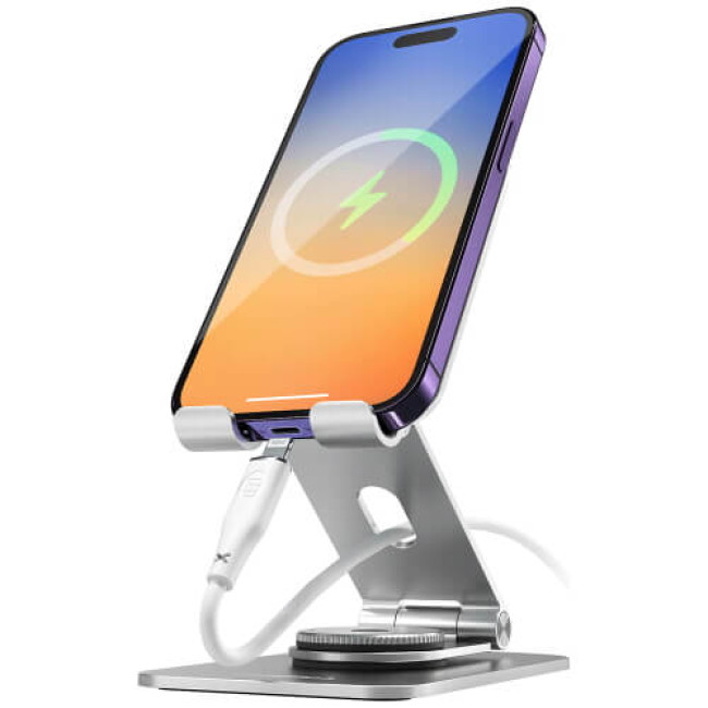 Тримач Blueo Rotating Folding Phone Stand Silver (P012-SLR)