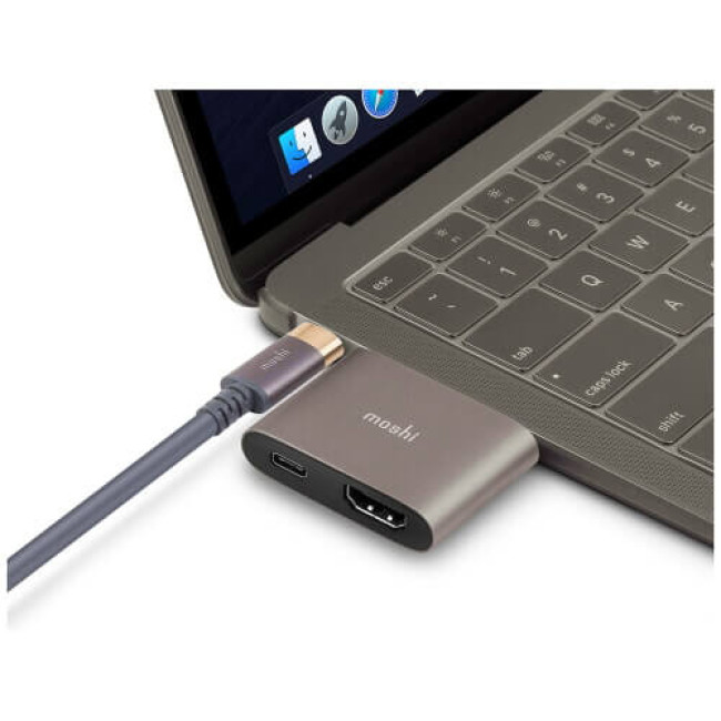Адаптер Moshi USB-C to HDMI Adapter with Charging Titanium Gray (99MO084272)