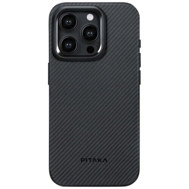 Чохол-накладка Pitaka MagEZ Case Pro 4 Twill 600D Black/Grey for iPhone 15 Pro (KI1501PPA)