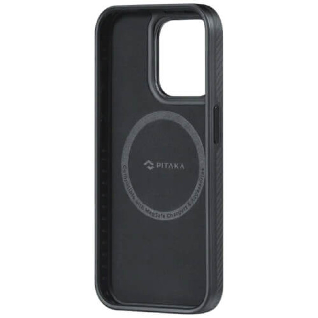Чохол-накладка Pitaka MagEZ Case Pro 4 Twill 600D Black/Grey for iPhone 15 Pro (KI1501PPA)