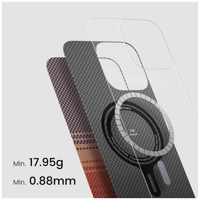 Чохол-накладка Pitaka Tactile Woven Case Sunset for iPhone 16 (KI1601U)