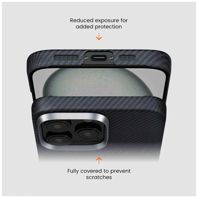 Чохол-накладка Pitaka Ultra-Slim Case Classic Twill 600D Black/Grey for iPhone 16 (KI1601A)