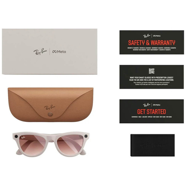 Смарт-окуляри Ray-Ban Meta Skyler Shiny Chalky Gray/Gradient Cinnamon Pink (RW4010 670013 52-20)
