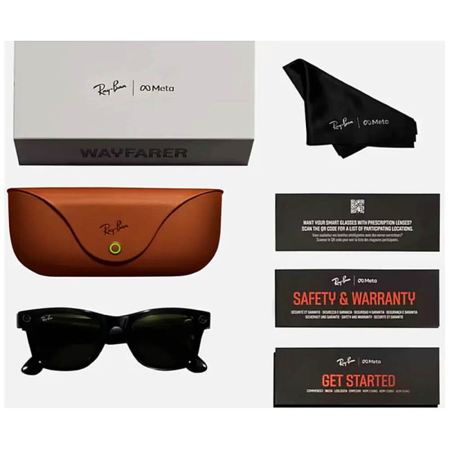 Смарт-окуляри Ray-Ban Meta Wayfarer Shiny Black Frame Clear Lenses (RW4006 601/SB 50-22)