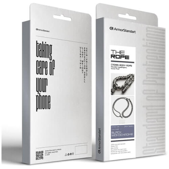 Ремінець ArmorStandart Rope Black Monochrome with Clear holder (ARM76091)