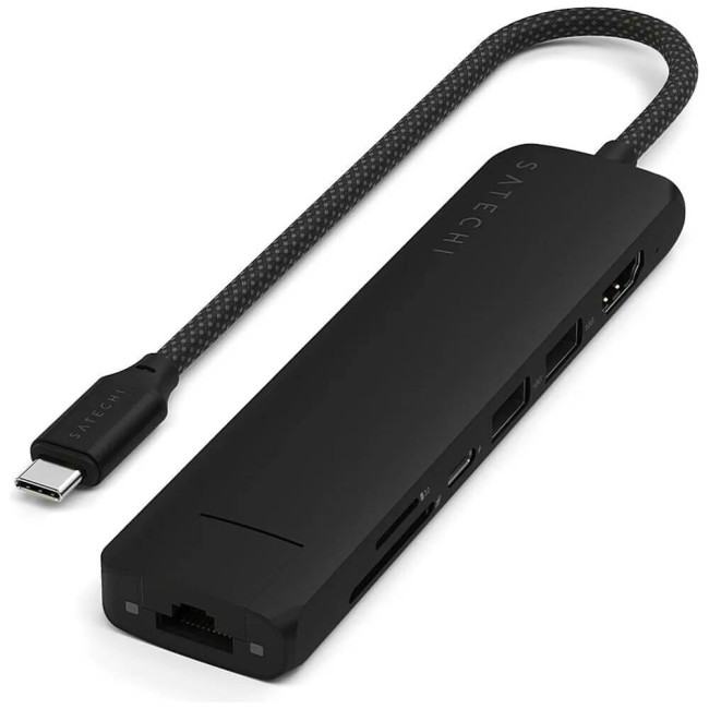 Хаб Satechi 7-in-1 USB-C Slim Multiport 4K with Ethernet Black (ST-P7SK)
