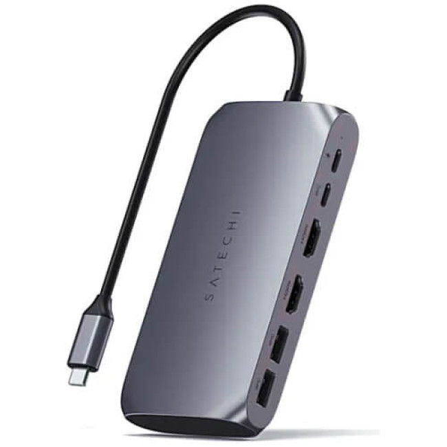 Хаб Satechi Aluminum USB-C Multimedia Adapter M1 Space Gray (ST-UCM1HM) (Уцінка)