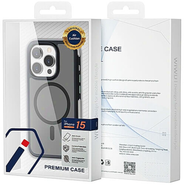 Чохол-накладка WiWU Air Shield Phone Case for iPhone 15 Pro Max with MagSafe Black (ZKK-012-I15PMBK)