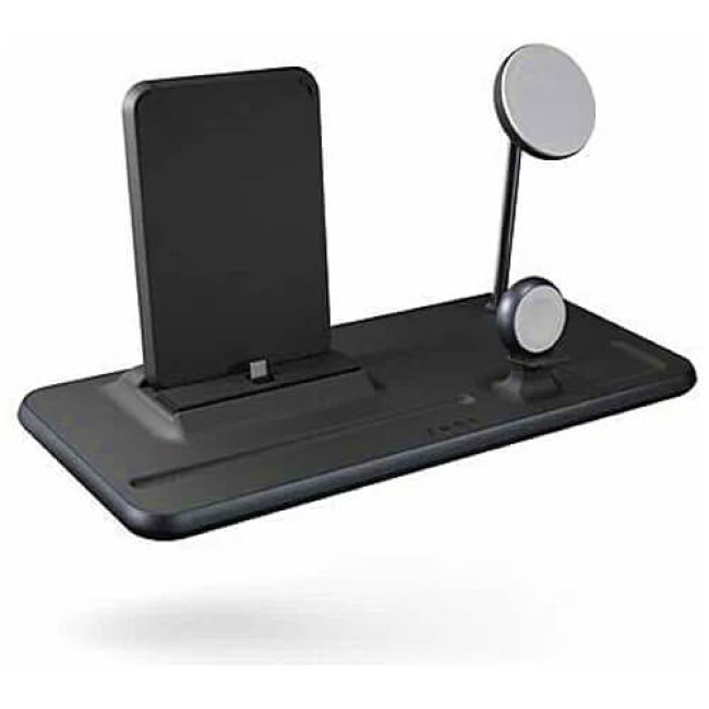 Бездротовий зарядний пристрій Zens 4-in-1 MagSafe + Watch + iPad Wireless Charging Station Black (ZEDC21B/00)