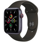 Apple Watch SE 44mm GPS + Cellular Space Gray Aluminum Case with Black Sport Band (MYER2/MYF02)