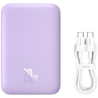 Зовнішній акумулятор Baseus Magnetic Mini Air Wireless Fast Charge 6000mAh 20W із кабелем Nebula Purple (P10059002513-00)