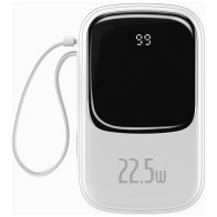 Зовнішній акумулятор Baseus Qpow quick charging (With IP Cable) 20000mAh 22.5W White (PPQD-I02)