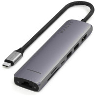 Хаб Satechi 7-in-1 USB-C Slim Multiport 4K with Ethernet Space Grey (ST-P7SM)