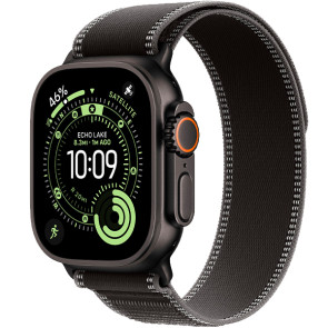 Apple Watch Ultra 3 Black Titanium Case with Black/Charcoal Trail Loop M/L (MF1H4)