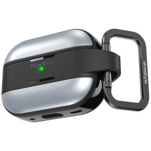 Чохол AhaStyle Premium TPU Case for AirPods Pro 2 with Carabiner Silver (CP-WG75-PRO2-SR)