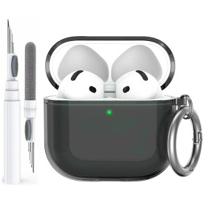 Чохол AhaStyle Transparent TPU Case for Airpods 4 Black with Cleaning Pen Kit (CP-WG164-CBK)