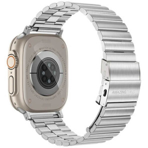 Ремінець AMAZINGthing Titan Steel Band for Apple Watch 49/45/44/42mm Grey (TSE49GY)