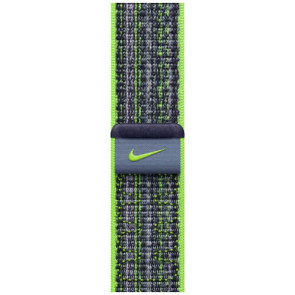 Ремінець Apple Watch 45/49/44/42mm Bright Green/Bluу Nike Sport Loop (MTL43)