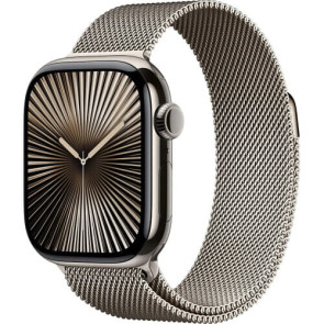 Apple Watch Series 10 46mm Natural Titanium Case with Natural Milanese Loop S/M (MC7Q4)