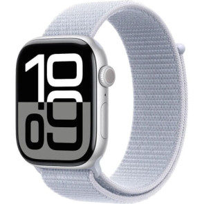 Apple Watch Series 10 46mm Silver Aluminium Case with Blue Cloud Sport Loop (MWWN3)