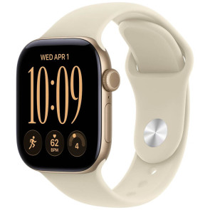 Apple Watch Series 12 42mm Light Gold Aluminum Case with Sand Sport Band M/L (MJEE4)