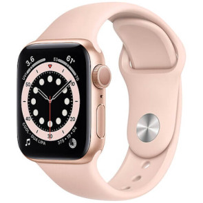 б/у Apple WATCH Series 6 40mm Gold Aluminium Case with Pink Sport Band (MG123) (Відмінний стан)