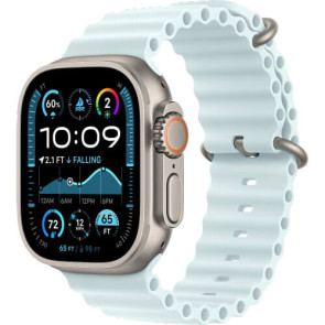 Apple Watch Ultra 2 Natural Titanium Case with Ice Blue Ocean Band (MXTF3)