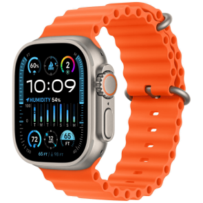 Apple Watch Ultra 2 Titanium Case with Orange Ocean Band (MREH3)