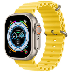 Apple Watch Ultra Titanium Case with Yellow Ocean Band (MQEC3)